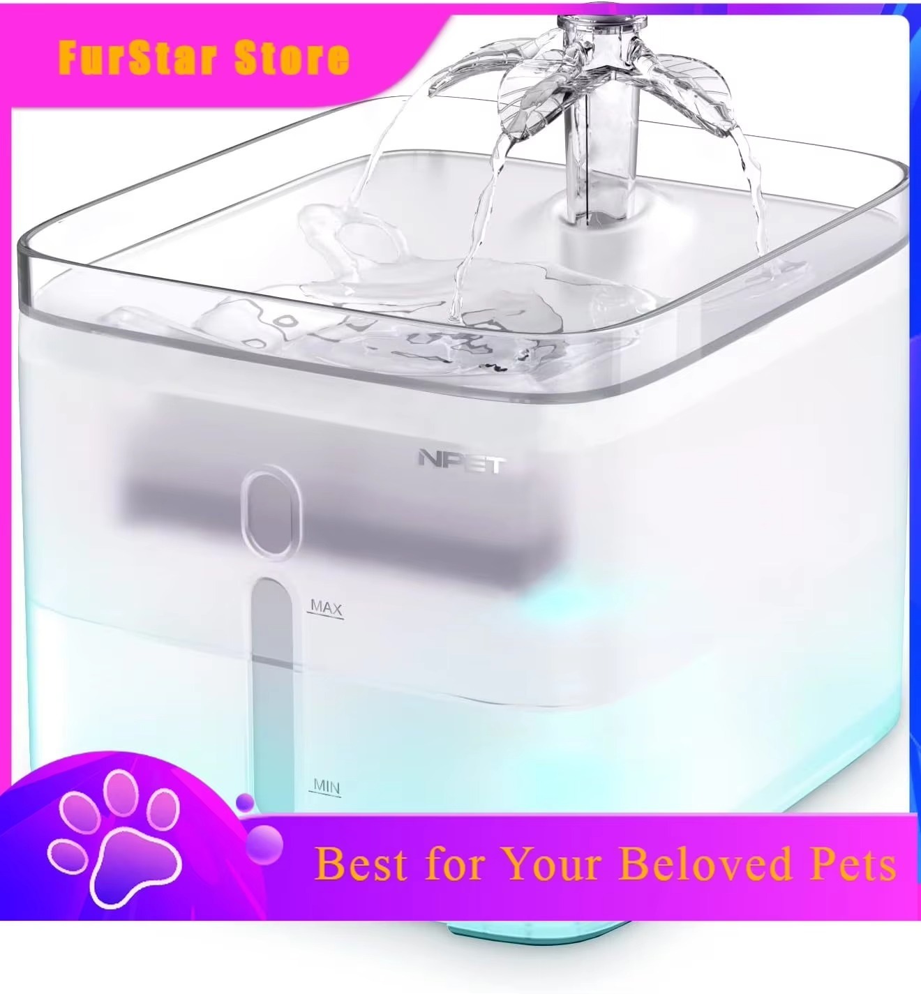 Automatic Cat Water Dispenser 3L - FurStarNPET Cat Water Fountain, 3L Automatic