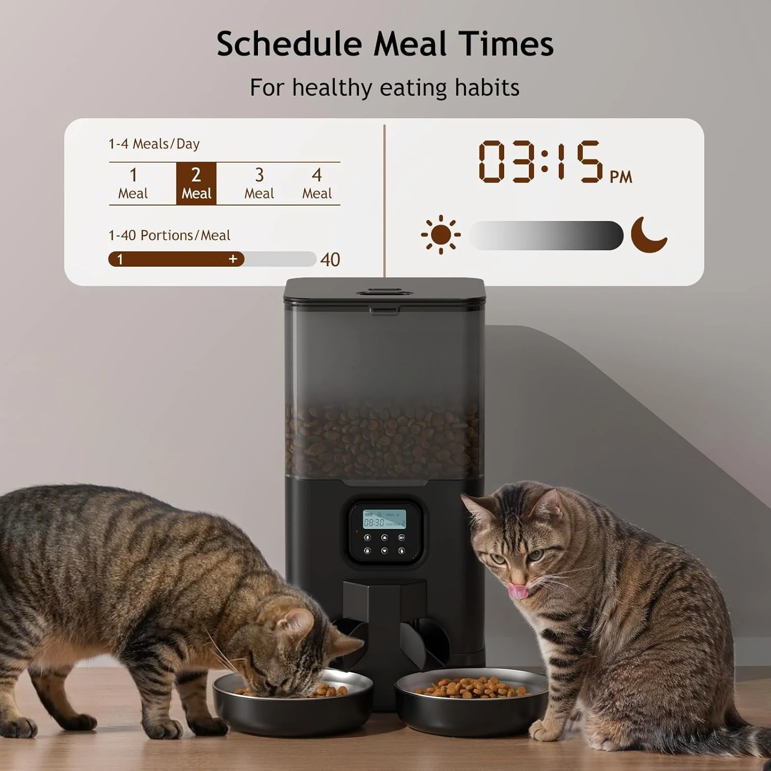 6L Automatic Cat Feeder for Tw - Automatic Cat Feeder 6L Timed 评论和价格