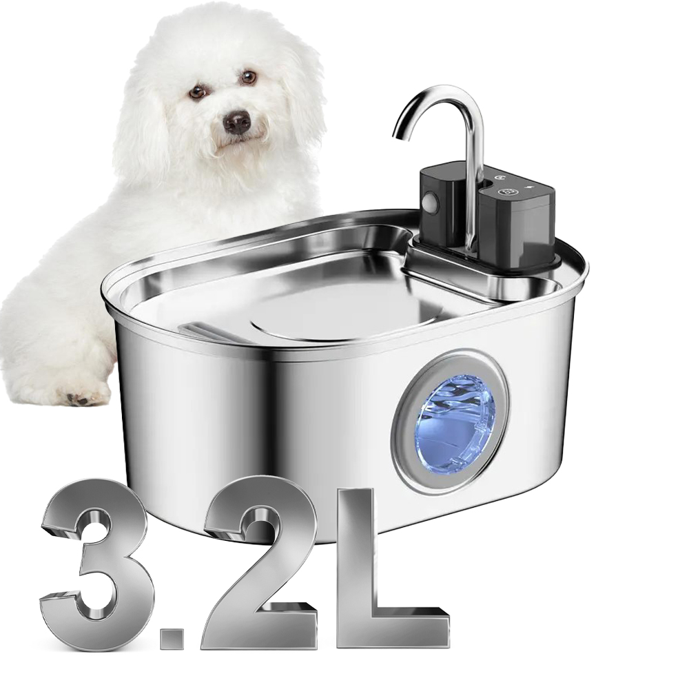 3.2L Stainless Steel Wireless  - Wireless Pet Water Fountain Battery 评论和价格
