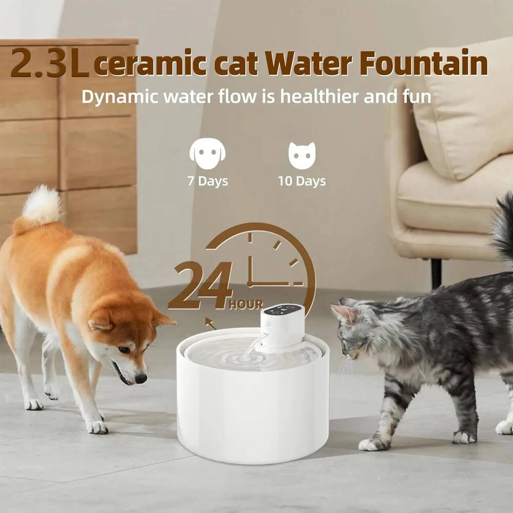 Automatic Ceramic Cat Fountain - Wireless Pet Water Fountain Battery 评论和价格