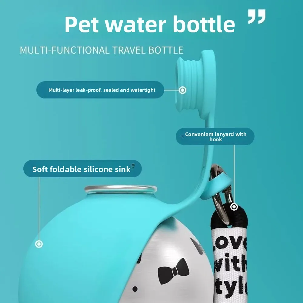 285ML Dog Water Bottle Portabl - Pet Water Fountain Stainless Steel 评论和价格