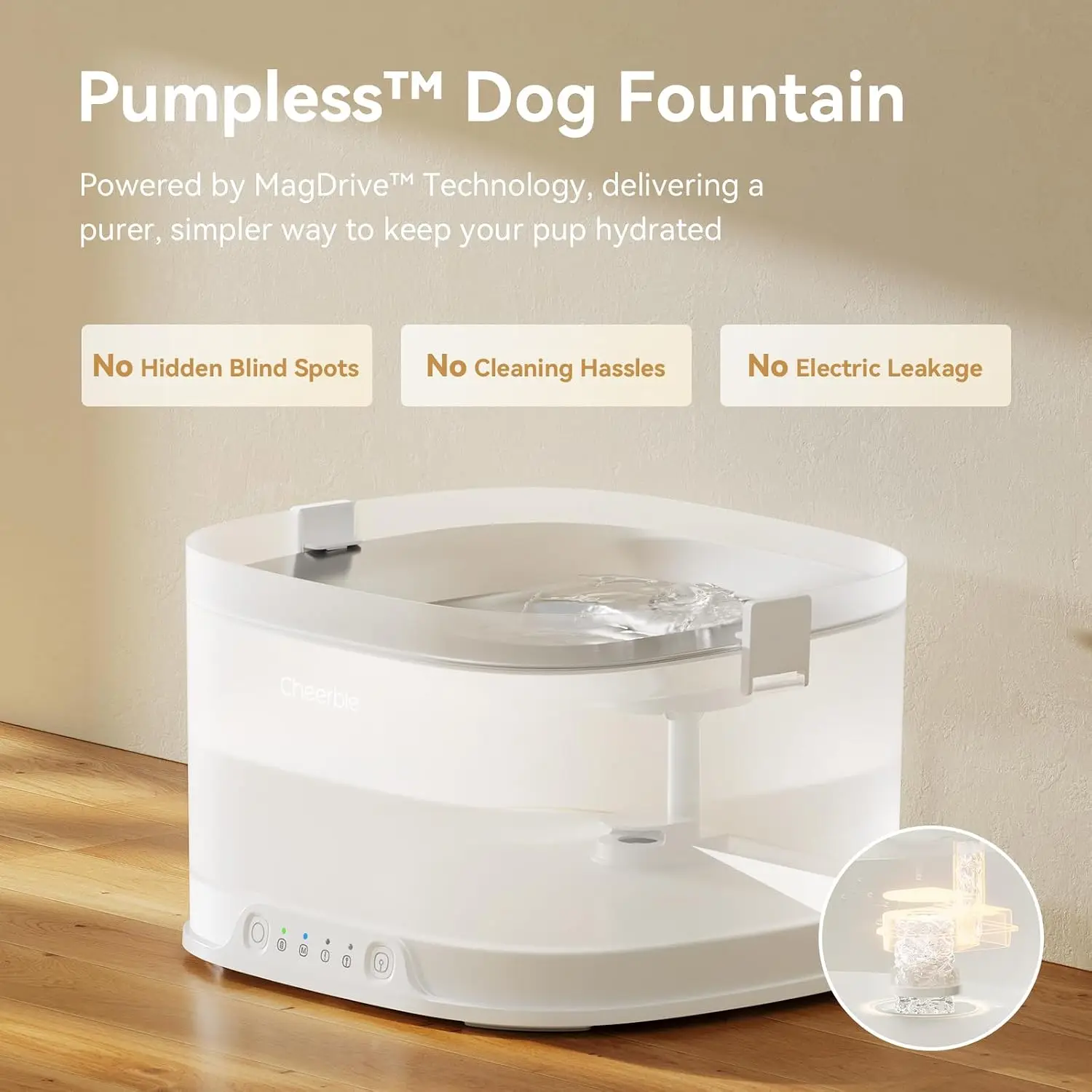 Pumpless Dog Water Elfin Fount - Wireless Pet Water Fountain Battery 评论和价格