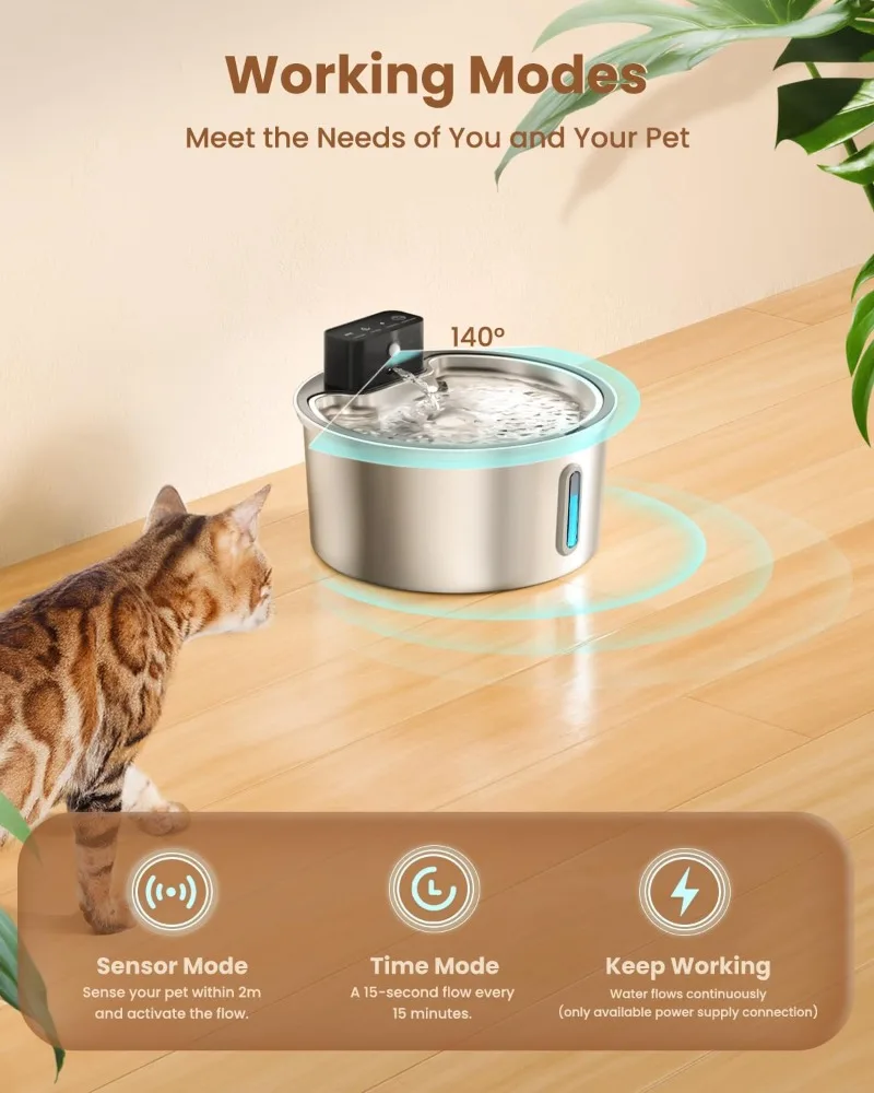 VOFORD 3.2L Recharge Wireless  - Wireless Pet Water Fountain Battery 评论和价格