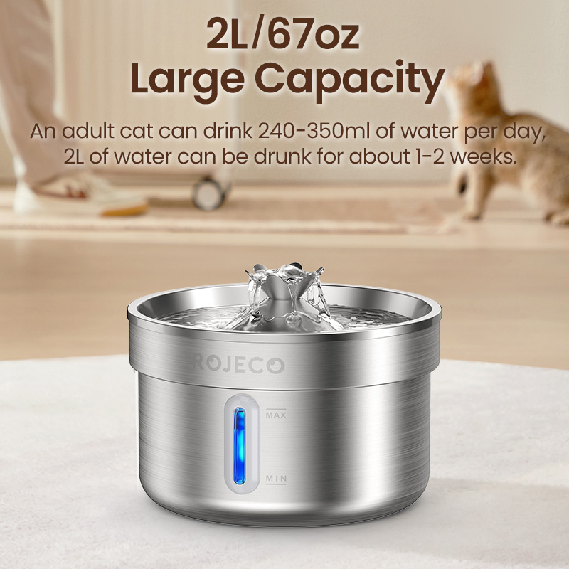 ROJECO Stainless Steel Cat Wat - Smart Pet Water Fountain Wifi 评论和价格