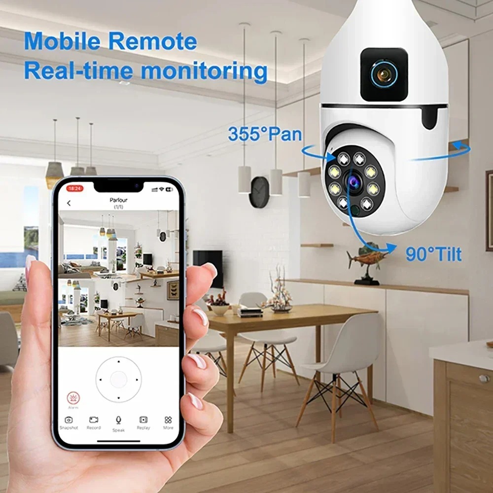 WiFi IP Camera E27 Bulb Cam 8M - Smart Pet Feeder Camera Wifi 评论和价格