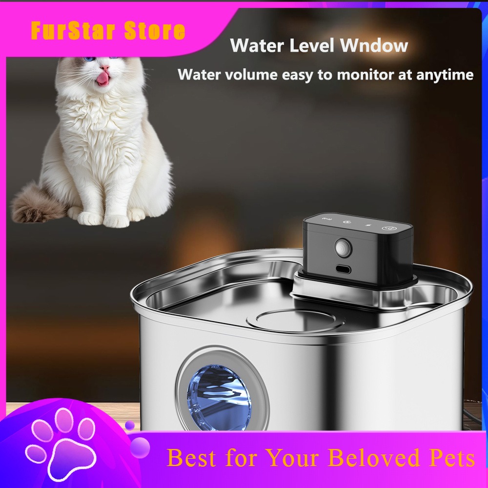 FurStar3.2L Stainless Steel Au - Wireless Pet Water Fountain Battery 评论和价格