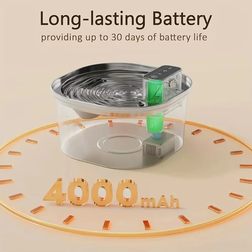 FurStar3.2L Stainless Steel Au - Wireless Pet Water Fountain Battery 评论和价格