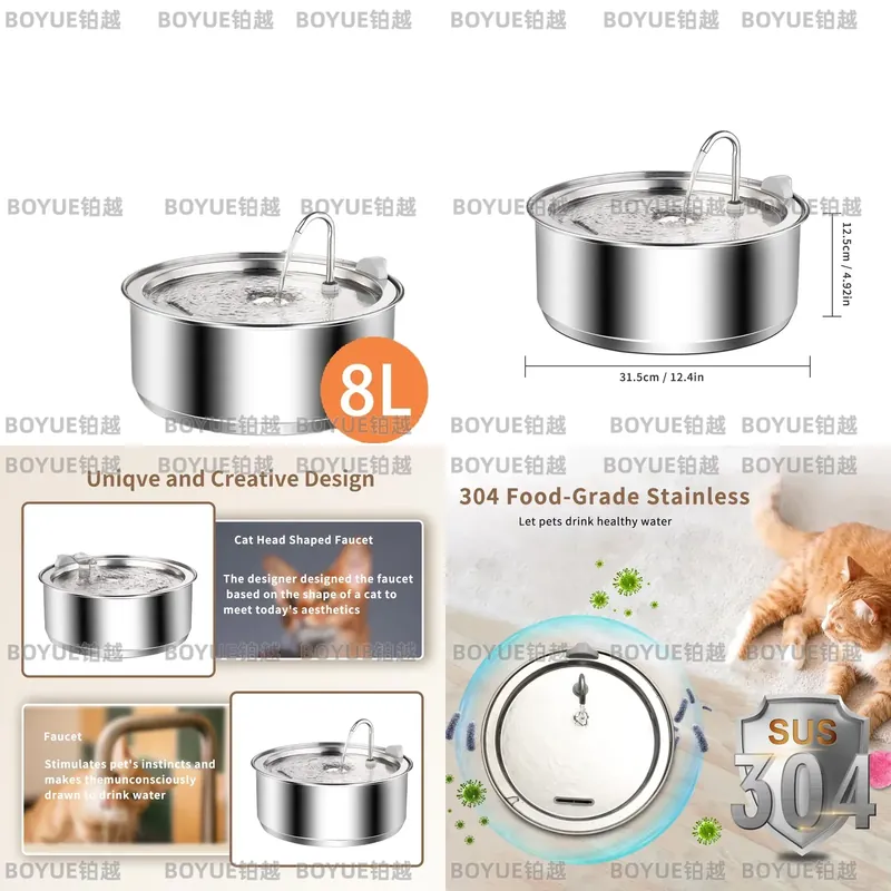 8L Dog water fountain Stainles - Dog Water Fountain Large 评论和价格