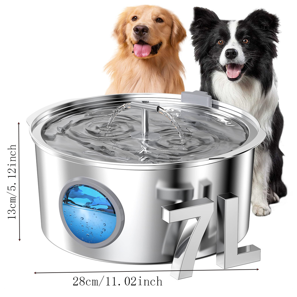 7L Large Capacity Stainless st - Dog Water Fountain Large 评论和价格