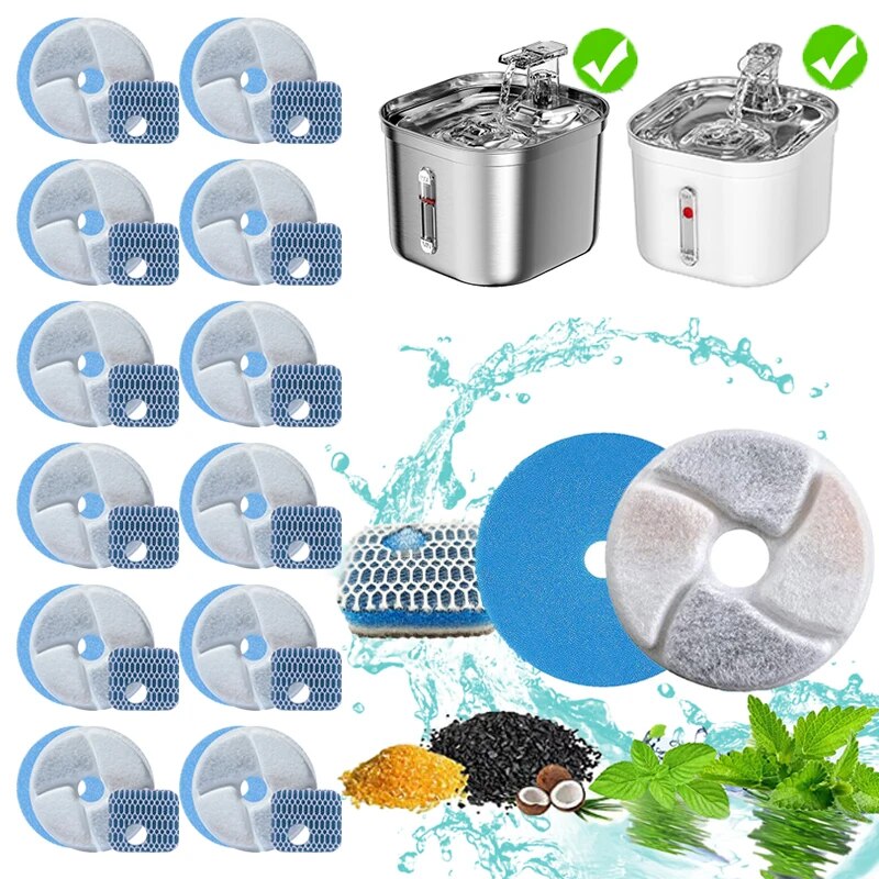 12pcs/set Replacement Filters  - Pet Fountain Filter Replacement 评论和价格
