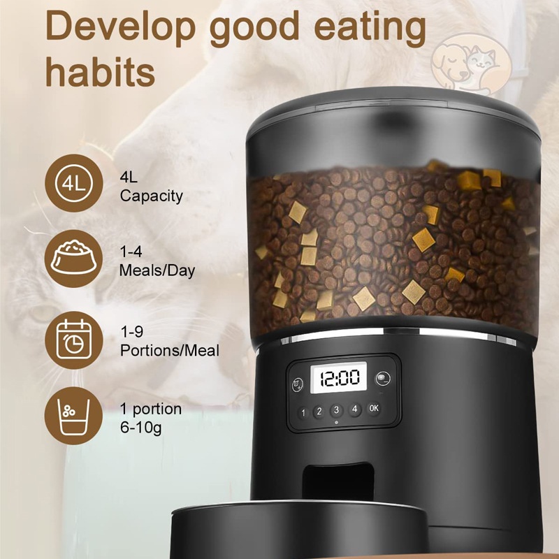 Pet Automatic Feeder 4L Smart  - Smart Pet Feeder Camera Wifi 评论和价格