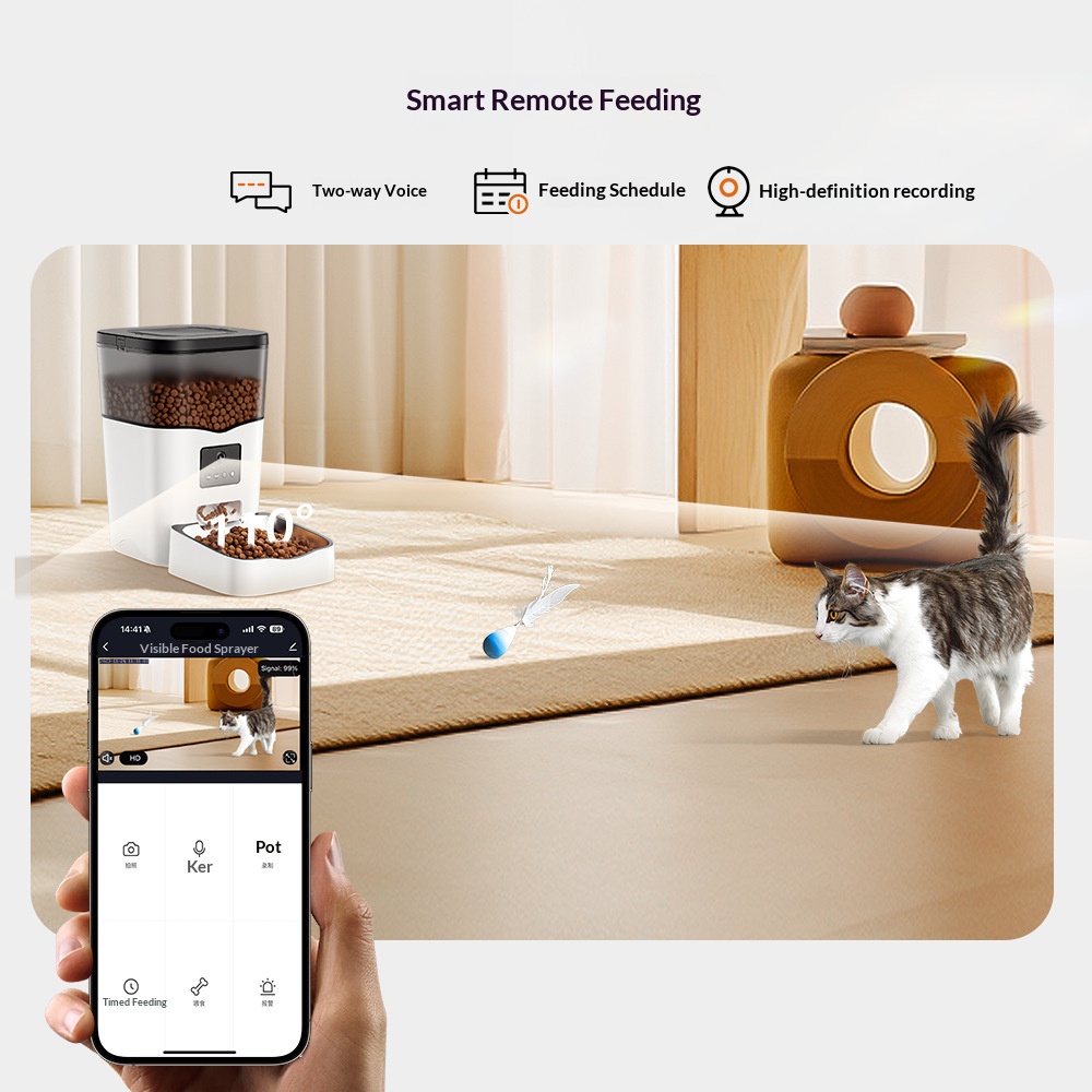 Automatic Smart Plastic Waterp - Pet Feeder App Control Portion 评论和价格