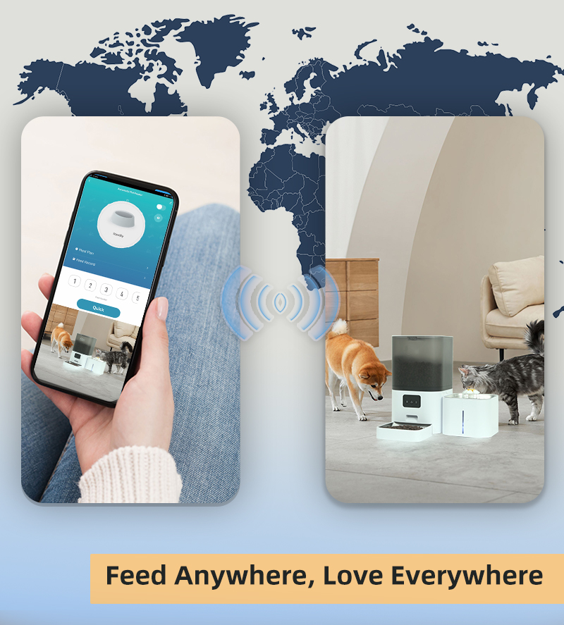 Wifi APP Control Voice Call Fu - Automatic Cat Feeder 6L Timed 评论和价格