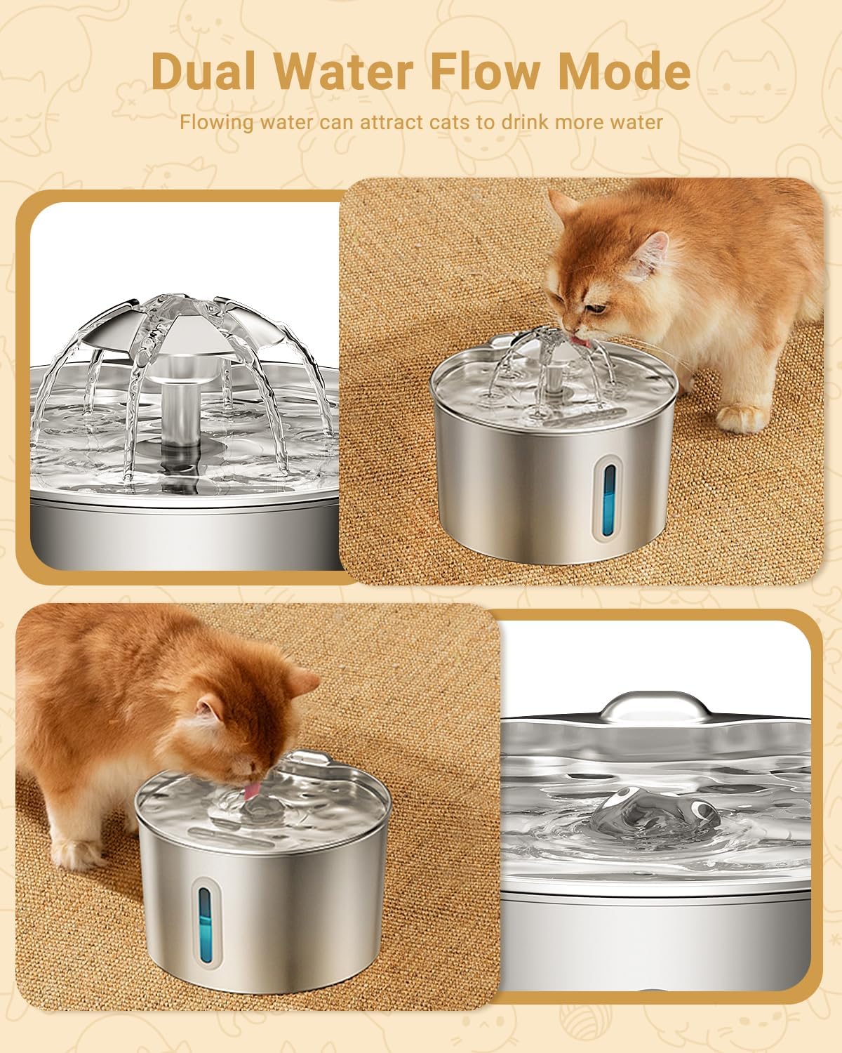 ZYFeeder 2.2L Stainless Steel  - Smart Pet Water Fountain Wifi 评论和价格