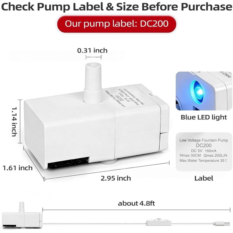 ABUG-Pet Water Fountain Replac - Pet Water Fountain Pump Replacement 评论和价格