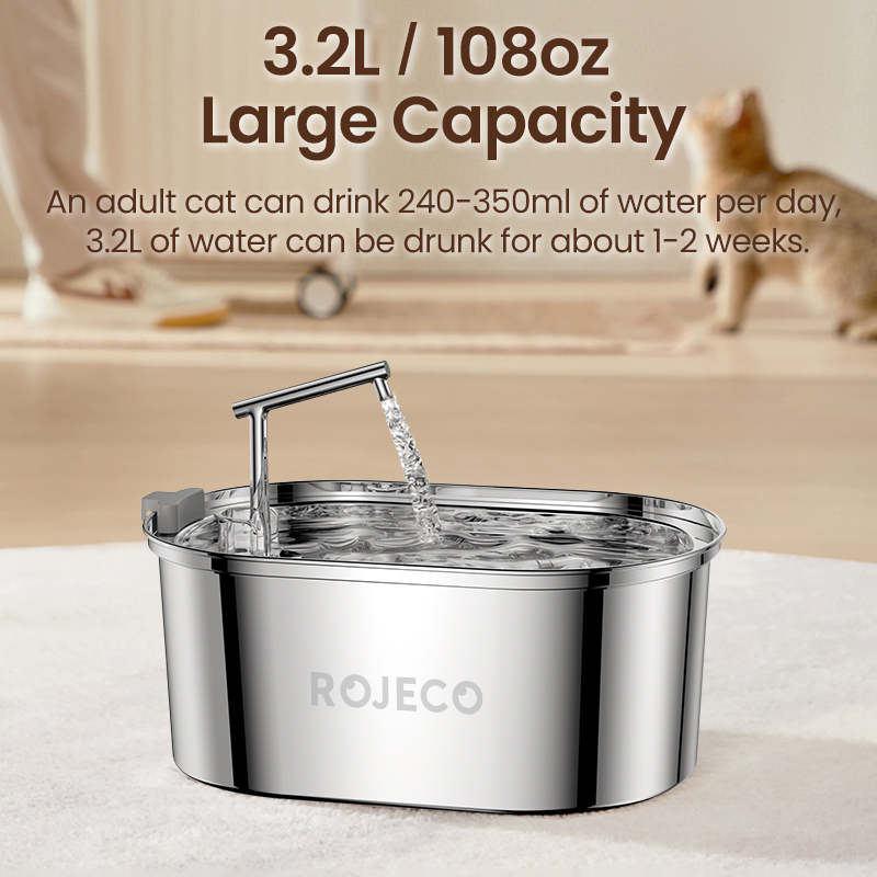 ROJECO Stainless Steel Cat Wat - Pet Water Fountain Stainless Steel 评论和价格