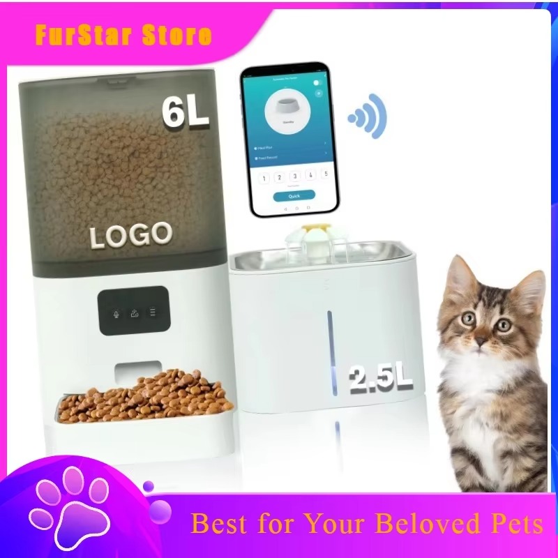 FurStarWiFi APP Controlled Sma - Automatic Cat Feeder 6L Timed 评论和价格