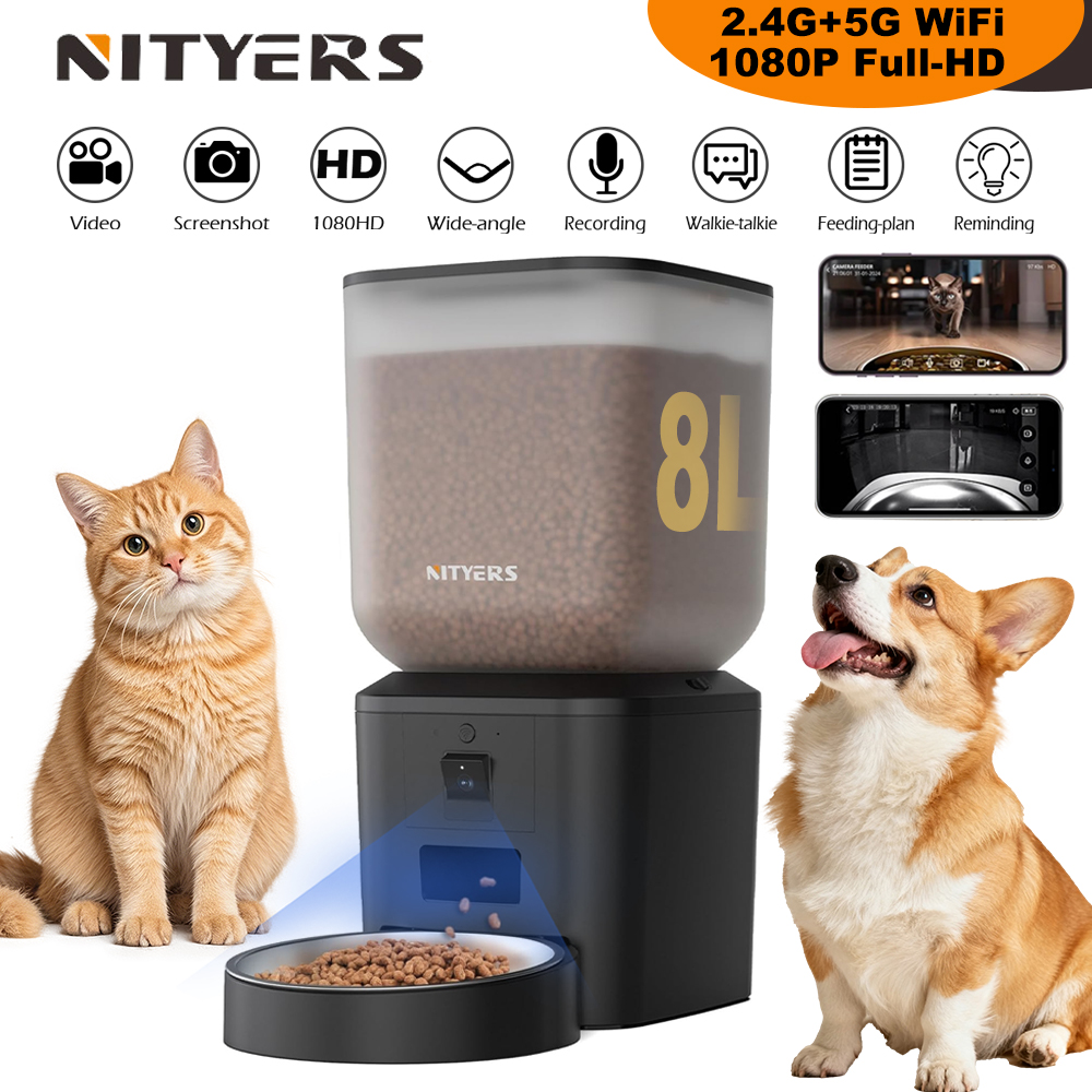Nityers 8L Automatic Cat Feede - Smart Pet Feeder Camera Wifi 评论和价格