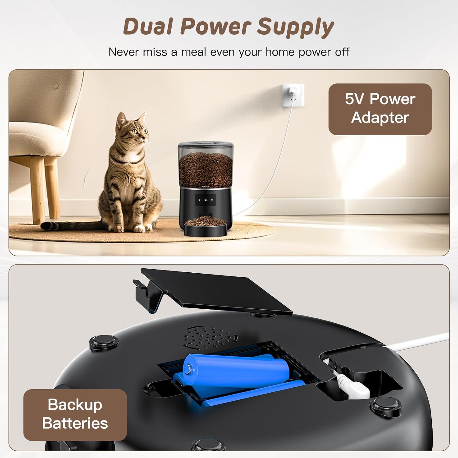 4L Smart WiFi Pet Feeder, APP- - Pet Feeder App Control Portion 评论和价格