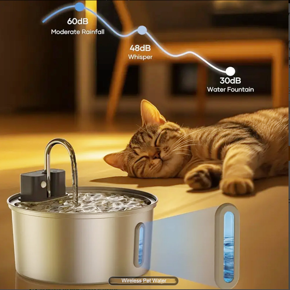 3.2L/108oz Wireless Charging S - Pet Water Fountain Stainless Steel 评论和价格
