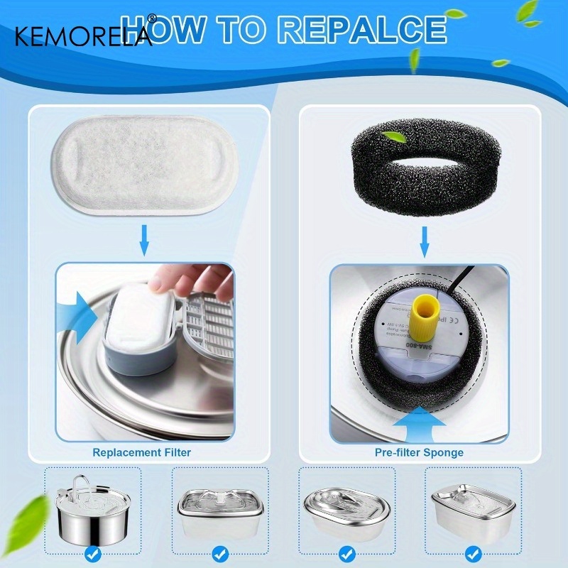 KEMORELA 20PCS Cat Water Fount - Pet Water Fountain Stainless Steel 评论和价格