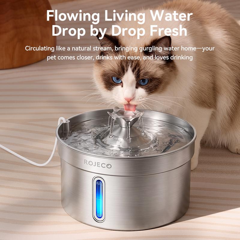 ROJECO 4L Stainless Steel Auto - Smart Pet Water Fountain Wifi 评论和价格