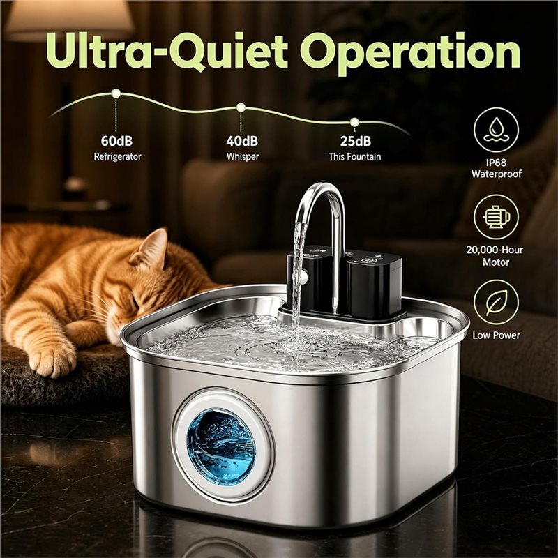 AT19-Pet Fountain Pump For 3.2 - Wireless Pet Water Fountain Battery 评论和价格