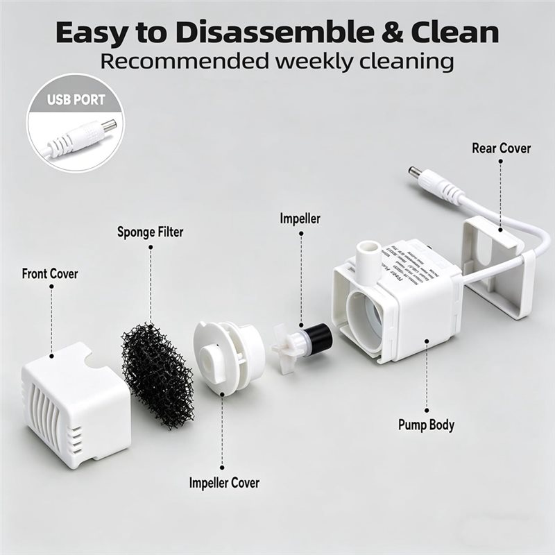 AT19-Pet Fountain Pump For 3.2 - Wireless Pet Water Fountain Battery 评论和价格