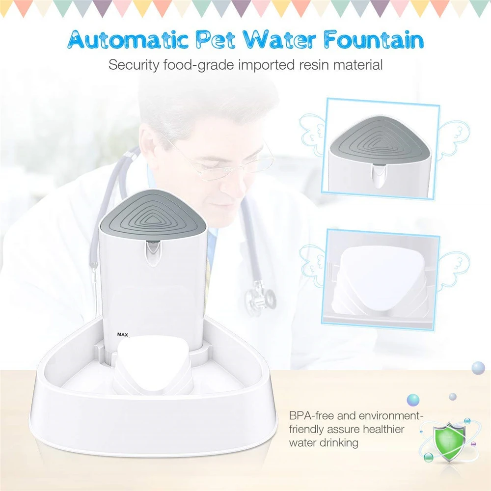 ELSPET Cat Fountain 1.5L/3L Dr - Automatic Cat Water Dispenser 3L 评论和价格