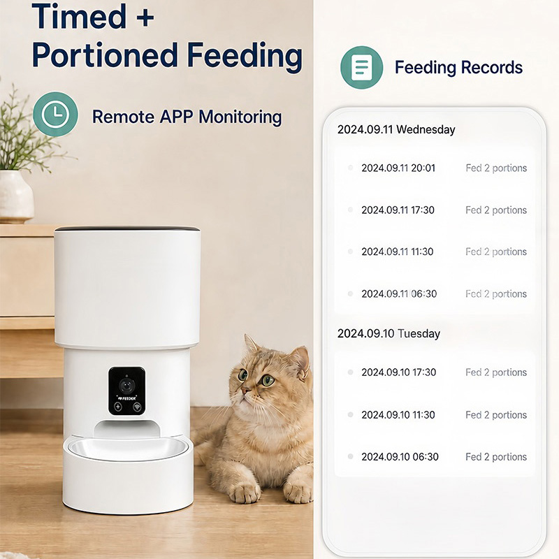 Smart Pet Feeder 4L WiFi Autom - Pet Feeder App Control Portion 评论和价格