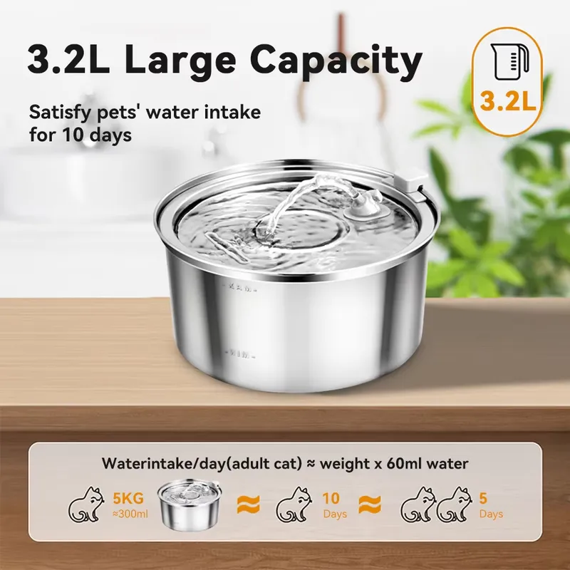 For Large Capacity 3.2L Automa - Dog Water Fountain Large 评论和价格