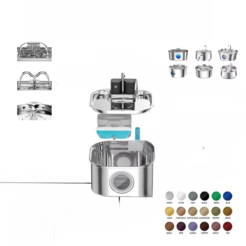 3.2L Wireless Cat Water Founta - Pet Water Fountain Stainless Steel 评论和价格