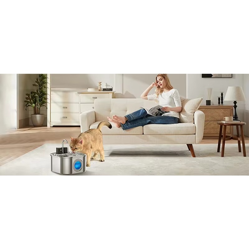 3.2L Wireless Cat Water Founta - Pet Water Fountain Stainless Steel 评论和价格